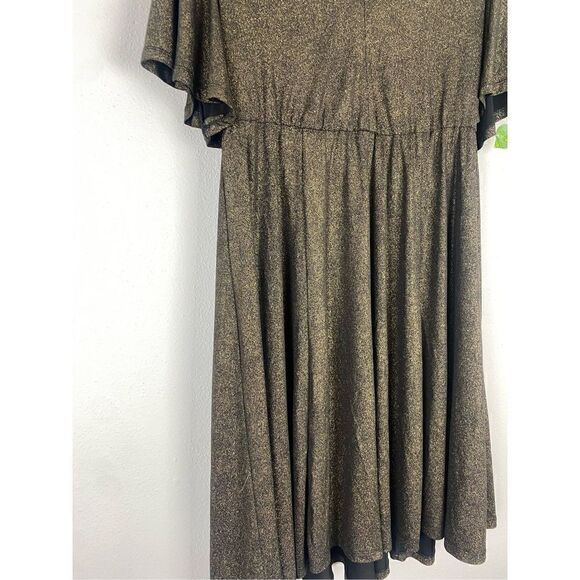TORRID Gold Shimmer V Neck Skater Dress F171 - Picture 4 of 8